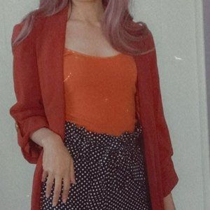 F21 Orange Cropped  Tank Top